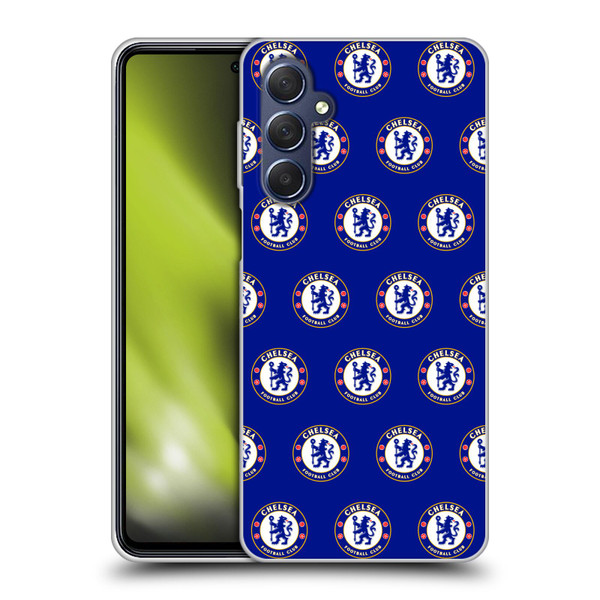 Chelsea Football Club Crest Pattern Soft Gel Case for Samsung Galaxy M54 5G