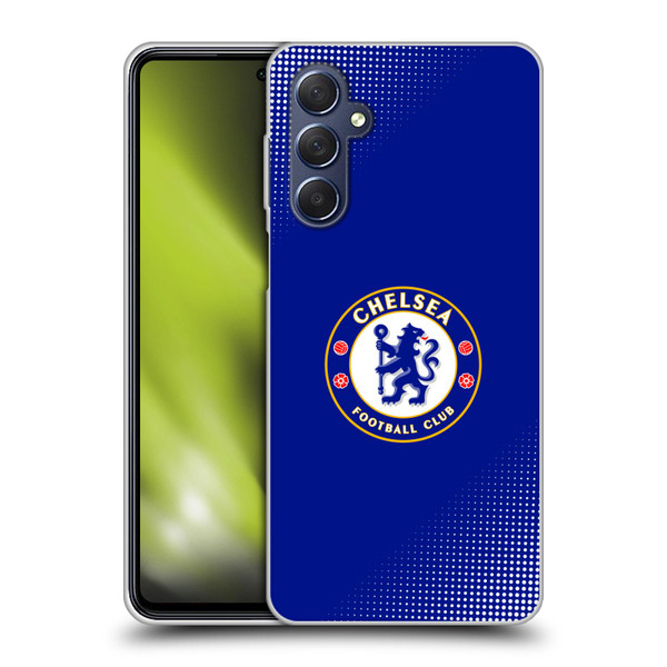 Chelsea Football Club Crest Halftone Soft Gel Case for Samsung Galaxy M54 5G