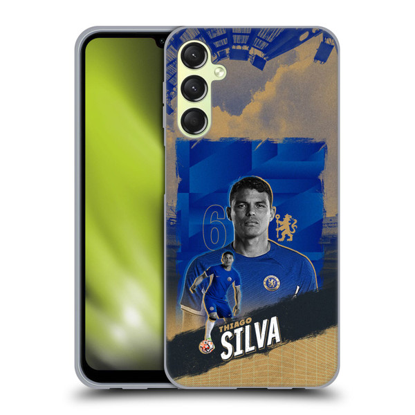 Chelsea Football Club 2023/24 First Team Thiago Silva Soft Gel Case for Samsung Galaxy A24 4G / Galaxy M34 5G