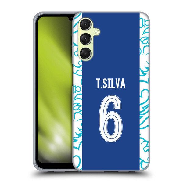 Chelsea Football Club 2022/23 Players Home Kit Thiago Silva Soft Gel Case for Samsung Galaxy A24 4G / Galaxy M34 5G