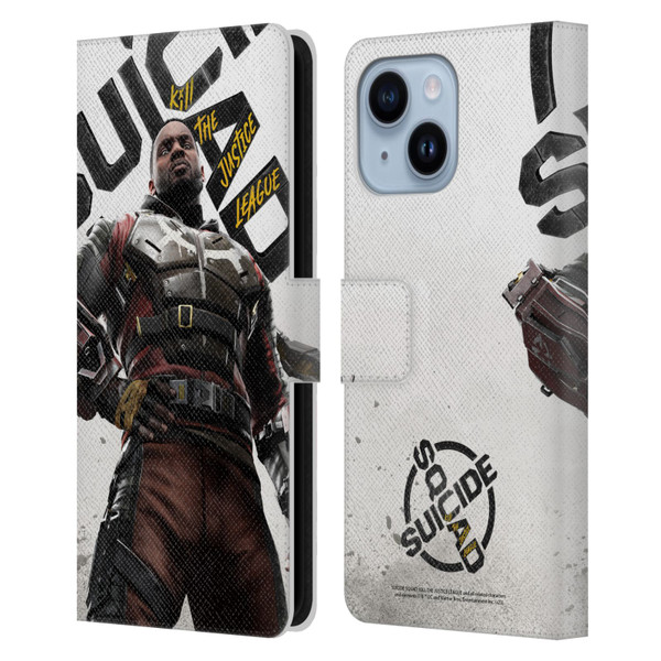 Suicide Squad: Kill The Justice League Key Art Deadshot Leather Book Wallet Case Cover For Apple iPhone 14 Plus
