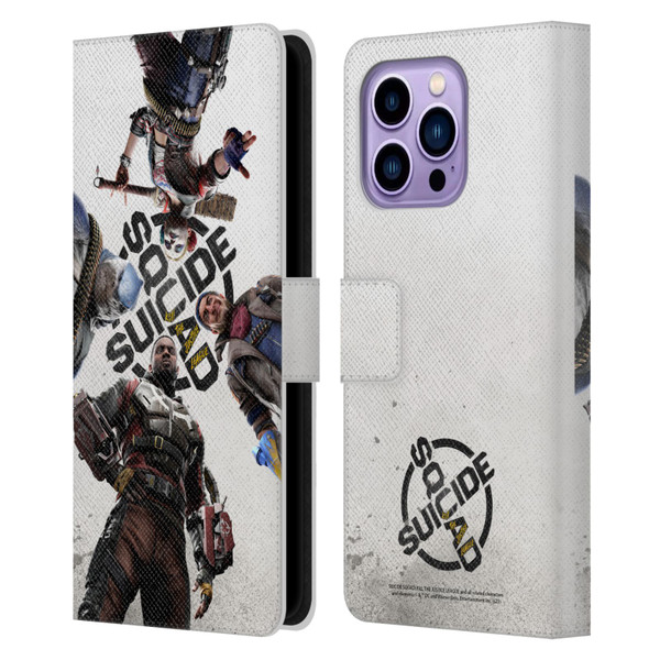 Suicide Squad: Kill The Justice League Key Art Poster Leather Book Wallet Case Cover For Apple iPhone 14 Pro Max