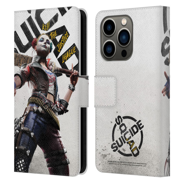 Suicide Squad: Kill The Justice League Key Art Harley Quinn Leather Book Wallet Case Cover For Apple iPhone 14 Pro