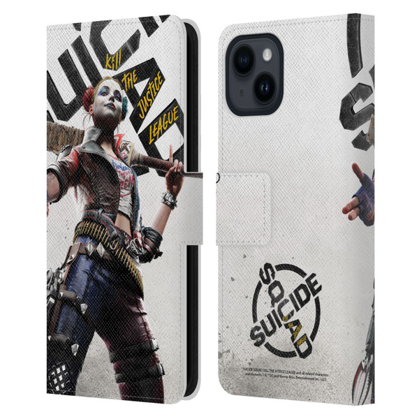 Suicide Squad: Kill The Justice League Key Art Harley Quinn Leather Book Wallet Case Cover For Apple iPhone 15