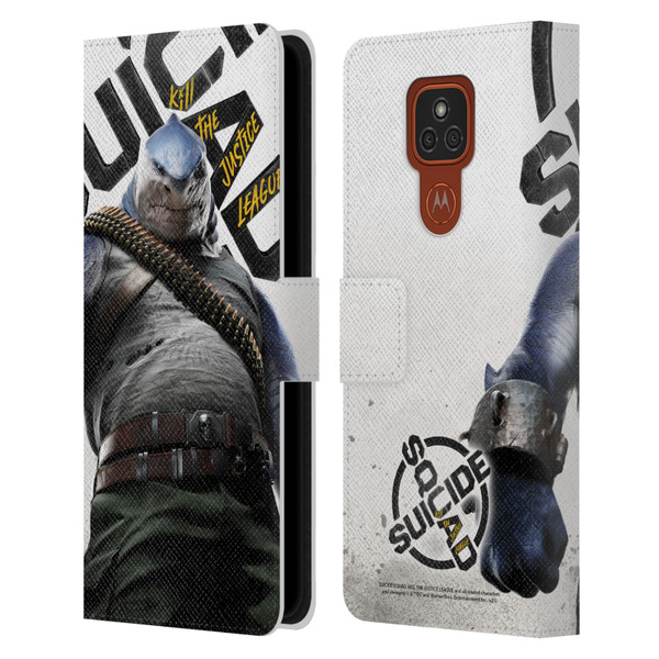 Suicide Squad: Kill The Justice League Key Art King Shark Leather Book Wallet Case Cover For Motorola Moto E7 Plus
