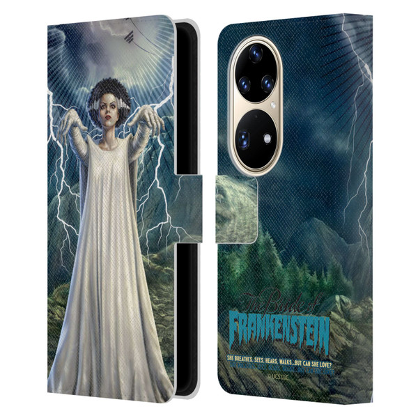 Universal Monsters The Bride Of Frankenstein But Can She Love? Leather Book Wallet Case Cover For Huawei P50 Pro