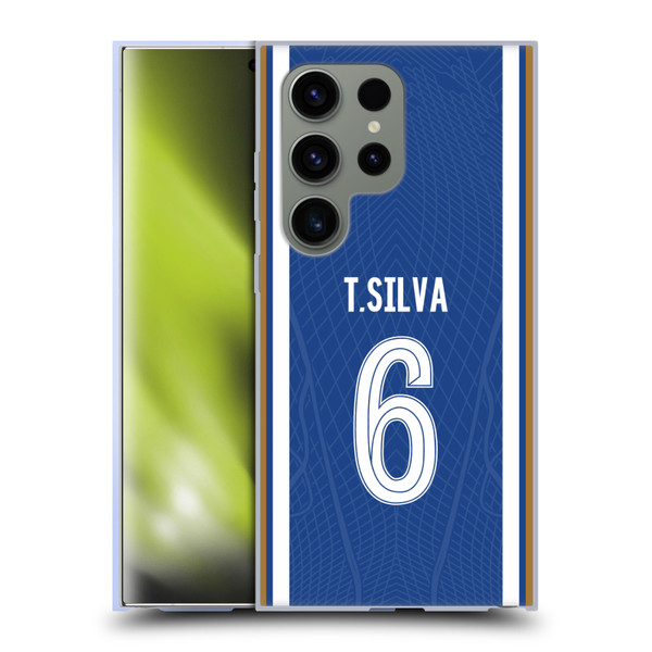 Chelsea Football Club 2023/24 Players Home Kit Thiago Silva Soft Gel Case for Samsung Galaxy S24 Ultra 5G