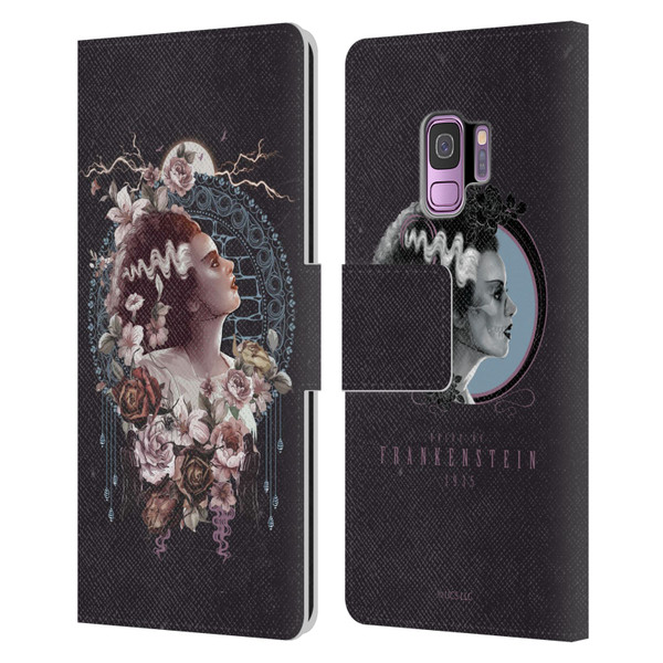 Universal Monsters The Bride Of Frankenstein Portrait Leather Book Wallet Case Cover For Samsung Galaxy S9