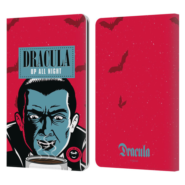 Universal Monsters Dracula Up All Night Leather Book Wallet Case Cover For Amazon Kindle Paperwhite 1 / 2 / 3