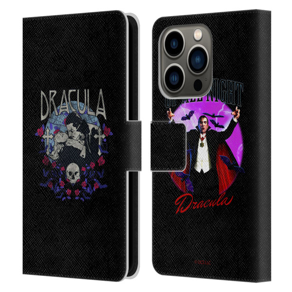 Universal Monsters Dracula Bite Leather Book Wallet Case Cover For Apple iPhone 14 Pro