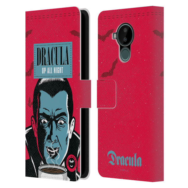 Universal Monsters Dracula Up All Night Leather Book Wallet Case Cover For Nokia C30