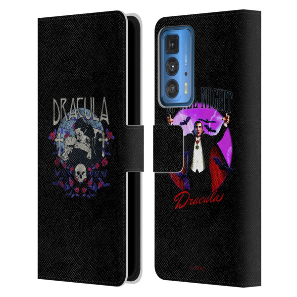 Universal Monsters Dracula Bite Leather Book Wallet Case Cover For Motorola Edge 20 Pro