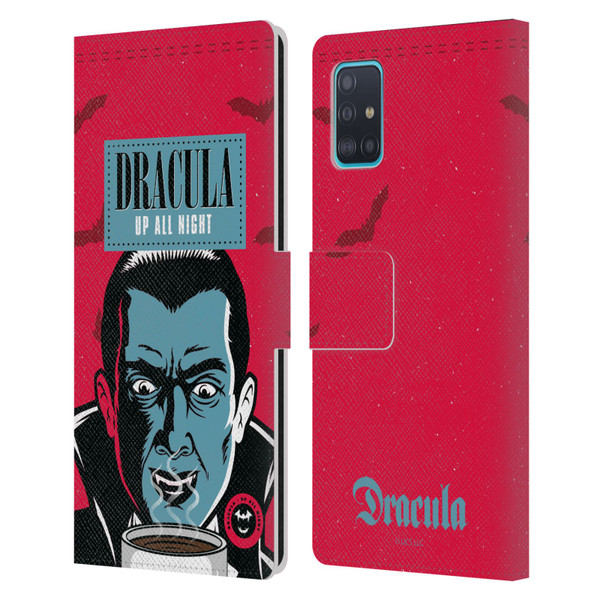 Universal Monsters Dracula Up All Night Leather Book Wallet Case Cover For Samsung Galaxy A51 (2019)