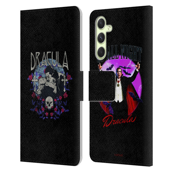 Universal Monsters Dracula Bite Leather Book Wallet Case Cover For Samsung Galaxy A54 5G