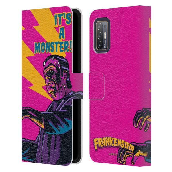 Universal Monsters Frankenstein It's A Monster Leather Book Wallet Case Cover For HTC Desire 21 Pro 5G