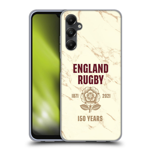 England Rugby Union 150th Anniversary Marble Soft Gel Case for Samsung Galaxy A05s