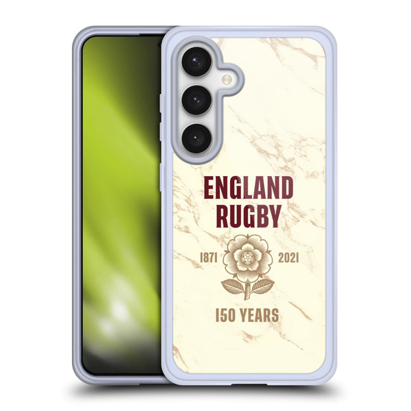 England Rugby Union 150th Anniversary Marble Soft Gel Case for Samsung Galaxy S24 5G