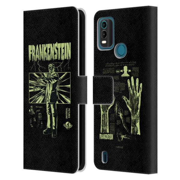 Universal Monsters Frankenstein Lightning Leather Book Wallet Case Cover For Nokia G11 Plus