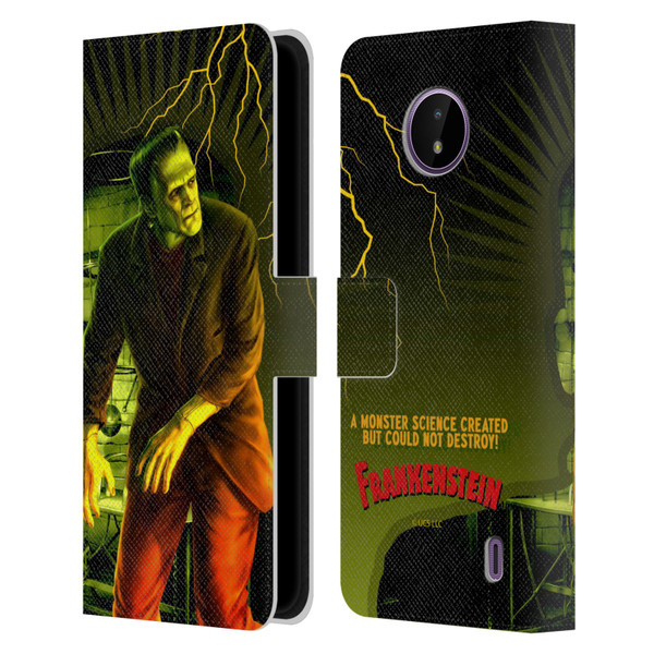 Universal Monsters Frankenstein Yellow Leather Book Wallet Case Cover For Nokia C10 / C20