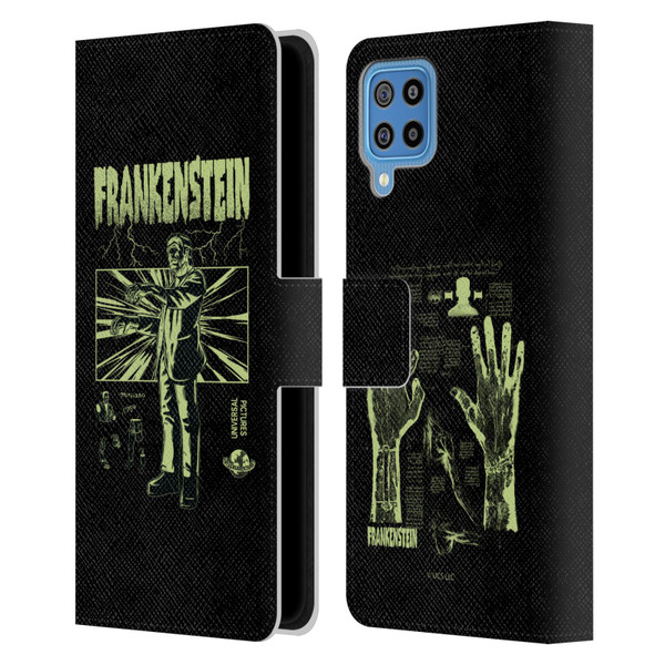 Universal Monsters Frankenstein Lightning Leather Book Wallet Case Cover For Samsung Galaxy F22 (2021)