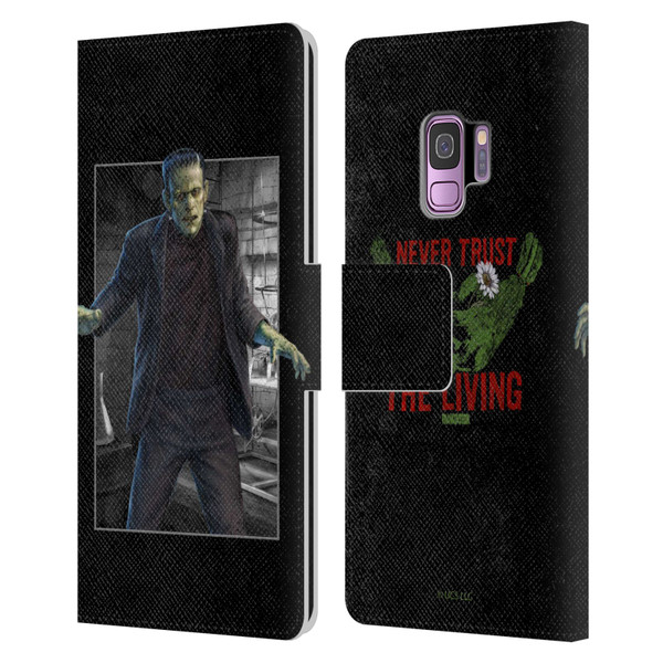 Universal Monsters Frankenstein Frame Leather Book Wallet Case Cover For Samsung Galaxy S9