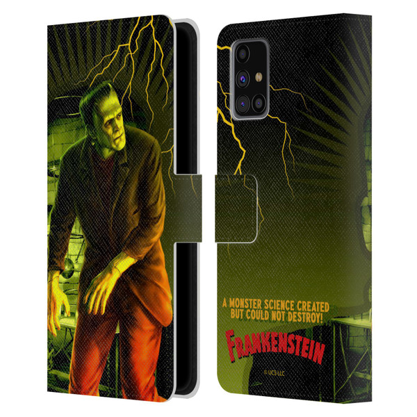 Universal Monsters Frankenstein Yellow Leather Book Wallet Case Cover For Samsung Galaxy M31s (2020)