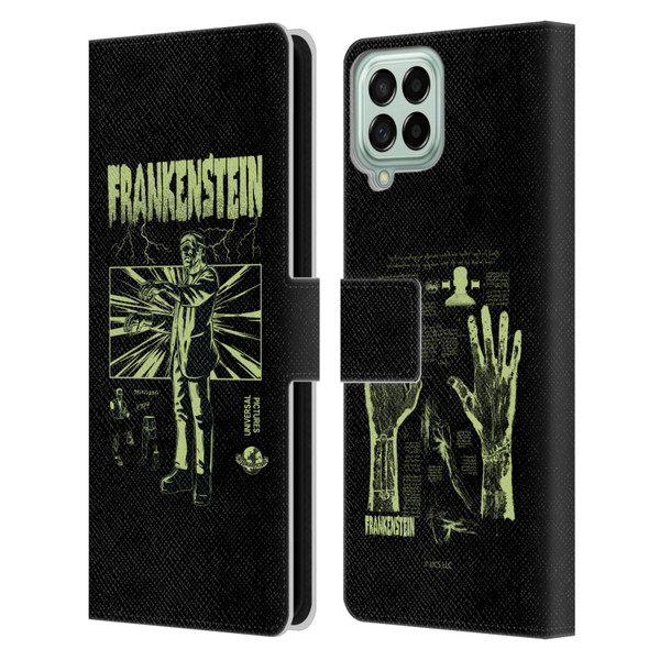 Universal Monsters Frankenstein Lightning Leather Book Wallet Case Cover For Samsung Galaxy M53 (2022)