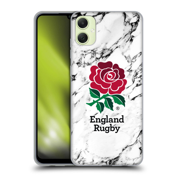 England Rugby Union Marble White Soft Gel Case for Samsung Galaxy A05