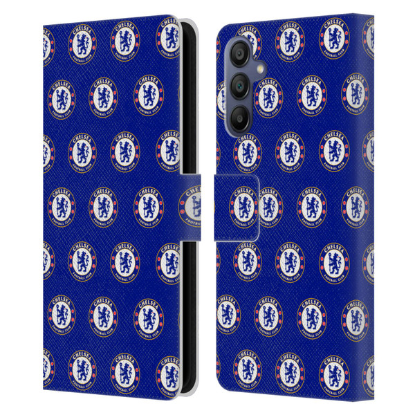 Chelsea Football Club Crest Pattern Leather Book Wallet Case Cover For Samsung Galaxy A15