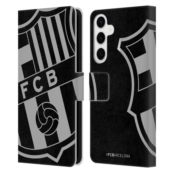 FC Barcelona Crest Oversized Leather Book Wallet Case Cover For Samsung Galaxy S24+ 5G