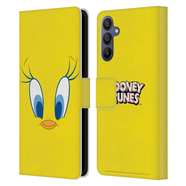 Looney Tunes Full Face Tweety Leather Book Wallet Case Cover For Samsung Galaxy A15