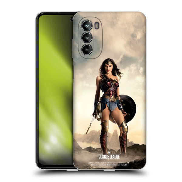 Justice League Movie Character Posters Wonder Woman Soft Gel Case for Motorola Moto G82 5G
