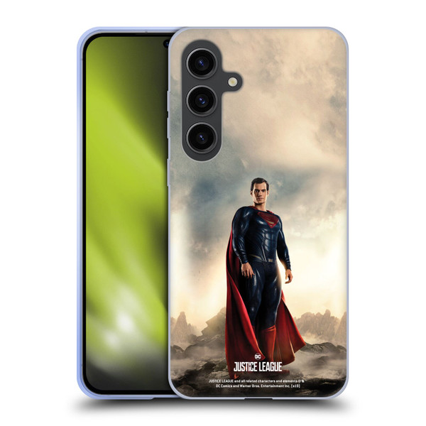 Justice League Movie Character Posters Superman Soft Gel Case for Samsung Galaxy S24+ 5G