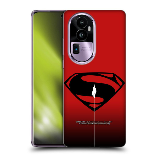 Justice League Movie Superman Logo Art Red And Black Flight Soft Gel Case for OPPO Reno10 Pro+
