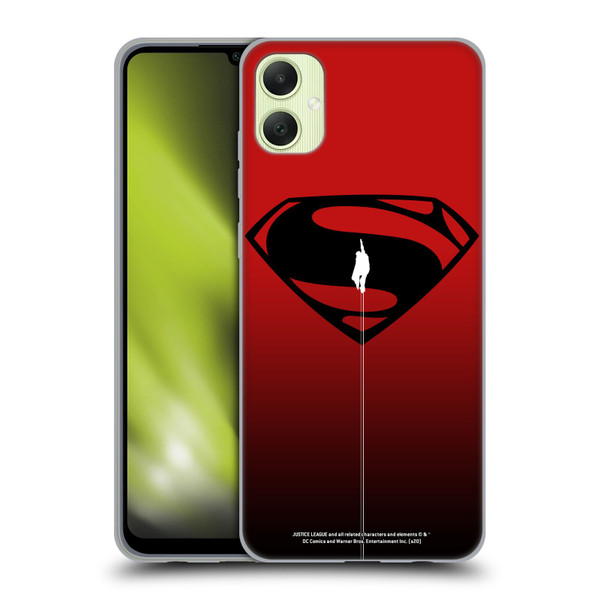 Justice League Movie Superman Logo Art Red And Black Flight Soft Gel Case for Samsung Galaxy A05