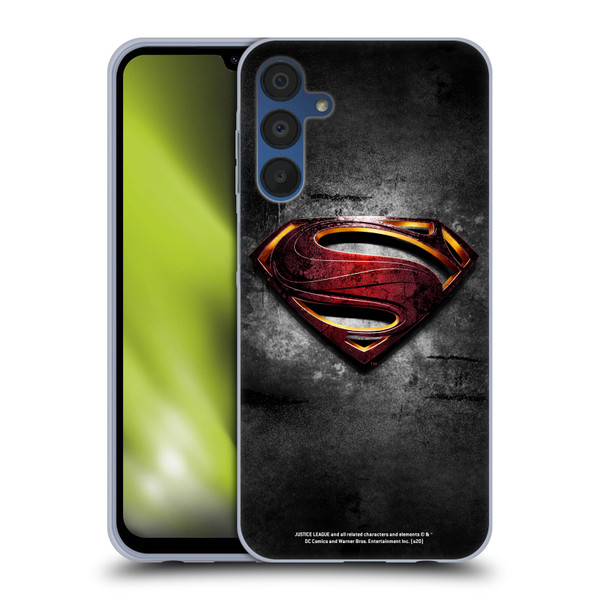 Justice League Movie Superman Logo Art Man Of Steel Soft Gel Case for Samsung Galaxy A15