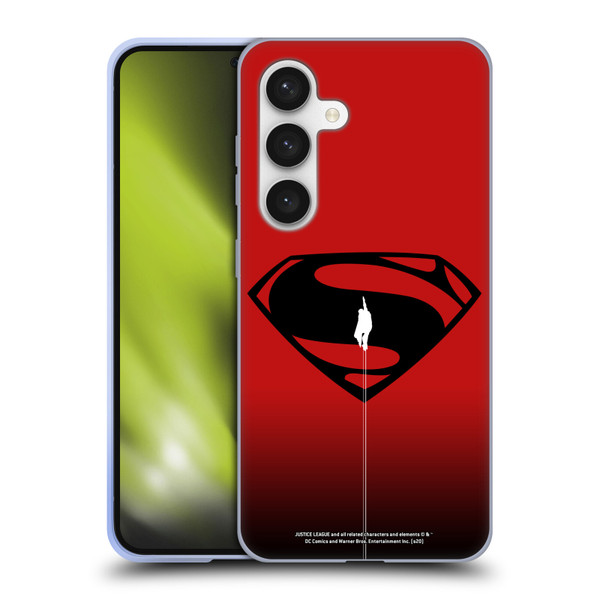 Justice League Movie Superman Logo Art Red And Black Flight Soft Gel Case for Samsung Galaxy S24 5G