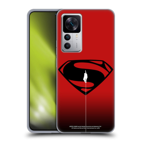 Justice League Movie Superman Logo Art Red And Black Flight Soft Gel Case for Xiaomi 12T 5G / 12T Pro 5G / Redmi K50 Ultra 5G