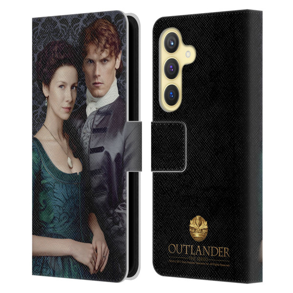 Outlander Portraits Claire & Jamie Leather Book Wallet Case Cover For Samsung Galaxy S24 5G