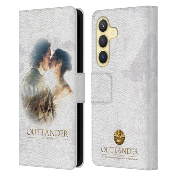 Outlander Portraits Claire & Jamie Kiss Leather Book Wallet Case Cover For Samsung Galaxy S24 5G