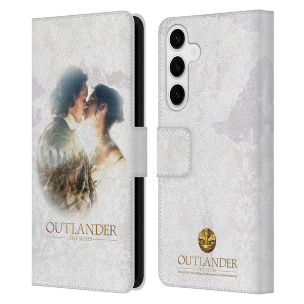 Outlander Portraits Claire & Jamie Kiss Leather Book Wallet Case Cover For Samsung Galaxy S24+ 5G