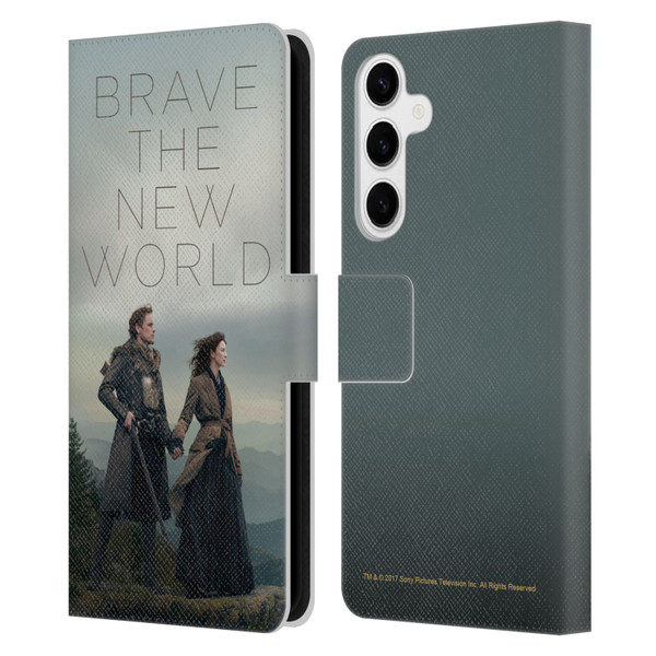 Outlander Season 4 Art Brave The New World Leather Book Wallet Case Cover For Samsung Galaxy S24+ 5G
