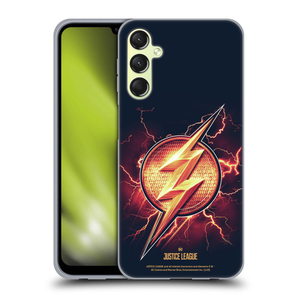 Justice League Movie Logos The Flash 2 Soft Gel Case for Samsung Galaxy A24 4G / Galaxy M34 5G