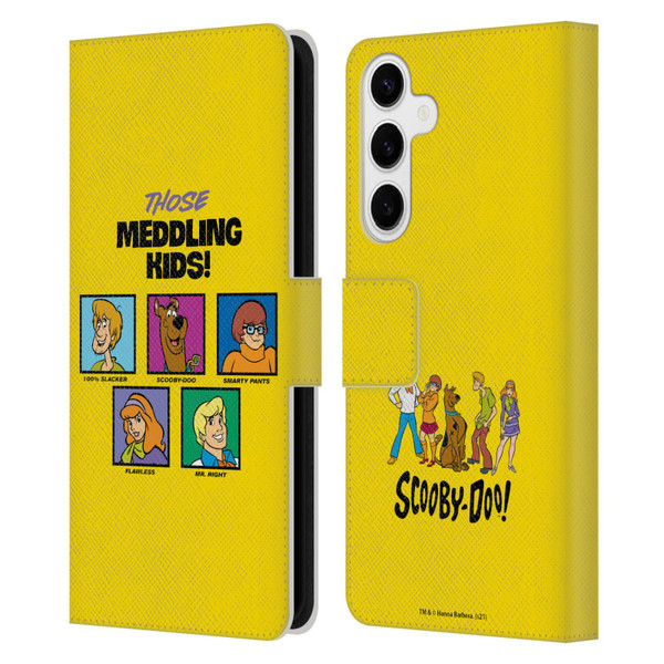 Scooby-Doo Mystery Inc. Meddling Kids Leather Book Wallet Case Cover For Samsung Galaxy S24+ 5G