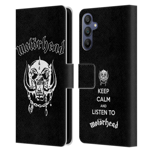 Motorhead Graphics Classic Logo Leather Book Wallet Case Cover For Samsung Galaxy A15