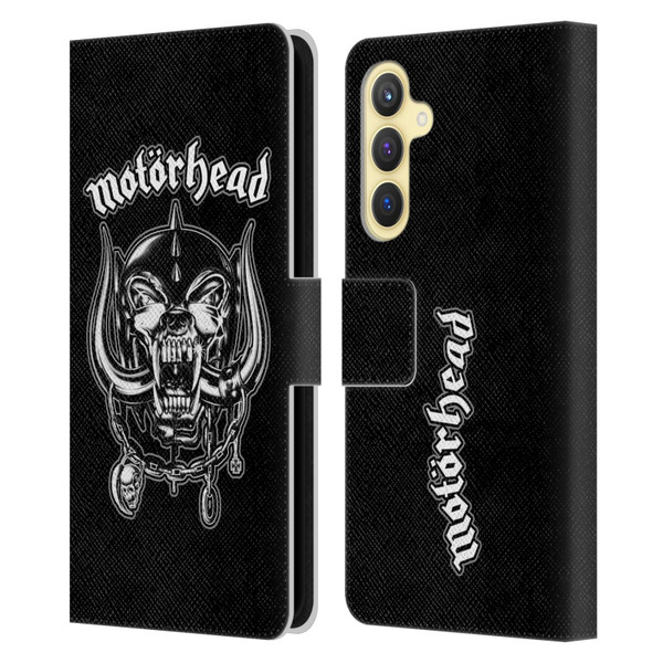 Motorhead Graphics Silver War Pig Leather Book Wallet Case Cover For Samsung Galaxy S23 FE 5G