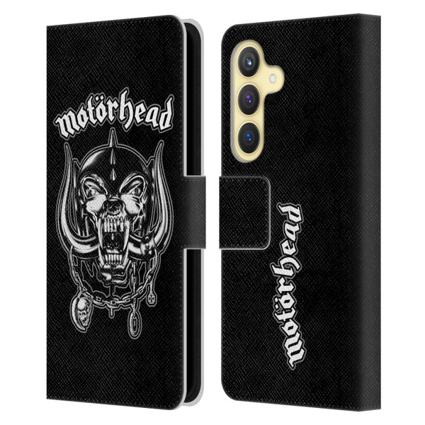 Motorhead Graphics Silver War Pig Leather Book Wallet Case Cover For Samsung Galaxy S24 5G