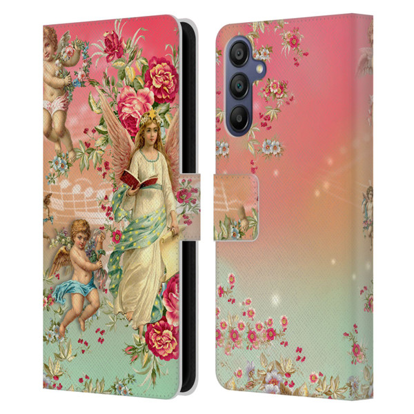 Mark Ashkenazi Florals Angels Leather Book Wallet Case Cover For Samsung Galaxy A15