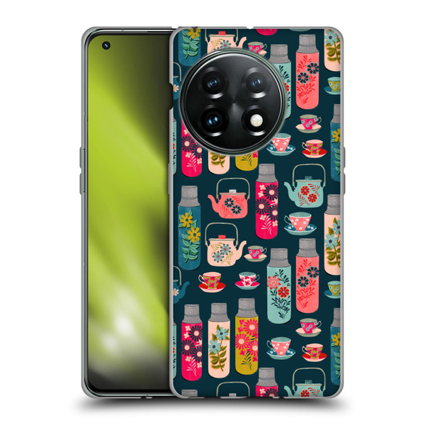 Andrea Lauren Design Food Pattern Jars & Teacups Soft Gel Case for OnePlus 11 5G