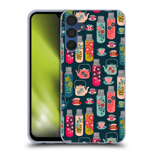 Andrea Lauren Design Food Pattern Jars & Teacups Soft Gel Case for Samsung Galaxy A15